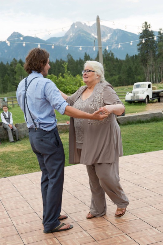 Tyler dancing with his mom Kathy at a family wedding in Montana